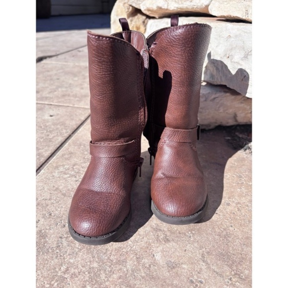 Baby Girl Brown Zip-Up Boots Size 6 Oshkosh B'gosh Size 6 - Picture 5 of 8